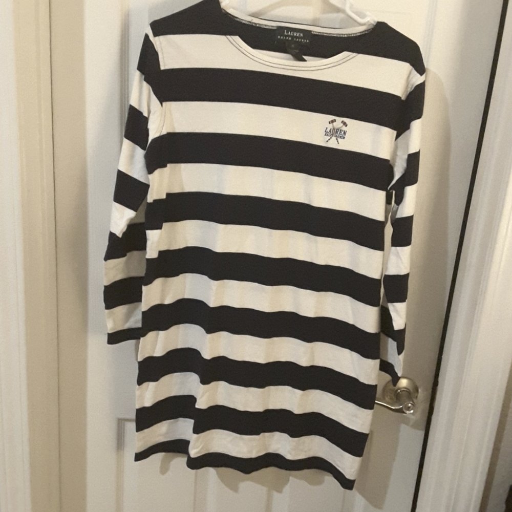 Ralph Lauren Navy Blue & White Striped Tshirt